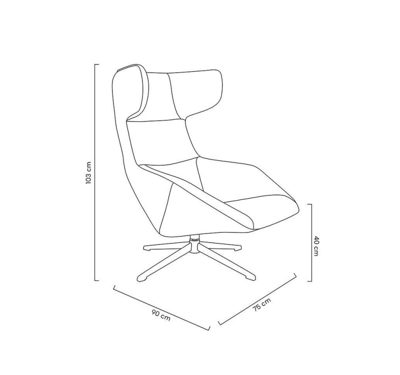 Fotel obrotowy VITA VELVET czarny PU