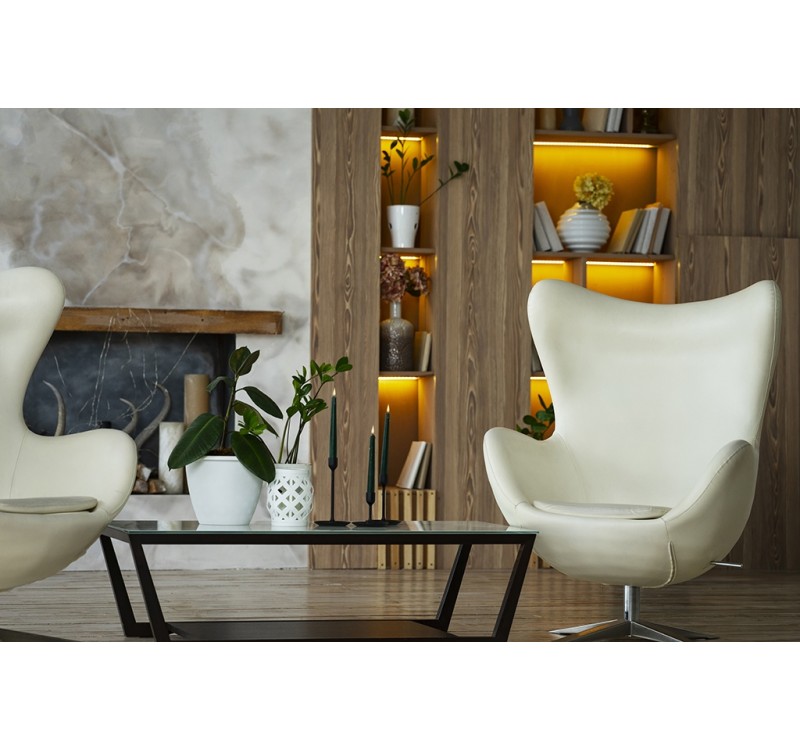 Fotel EGG SZEROKI PU beżowy