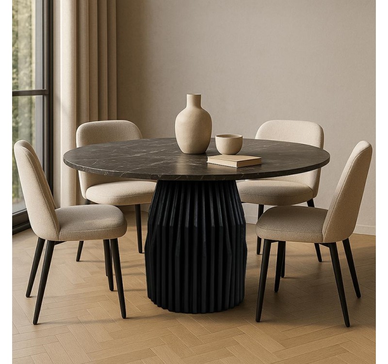 MaMaison stół jadalniany LEVANTE 120      czarny marmur