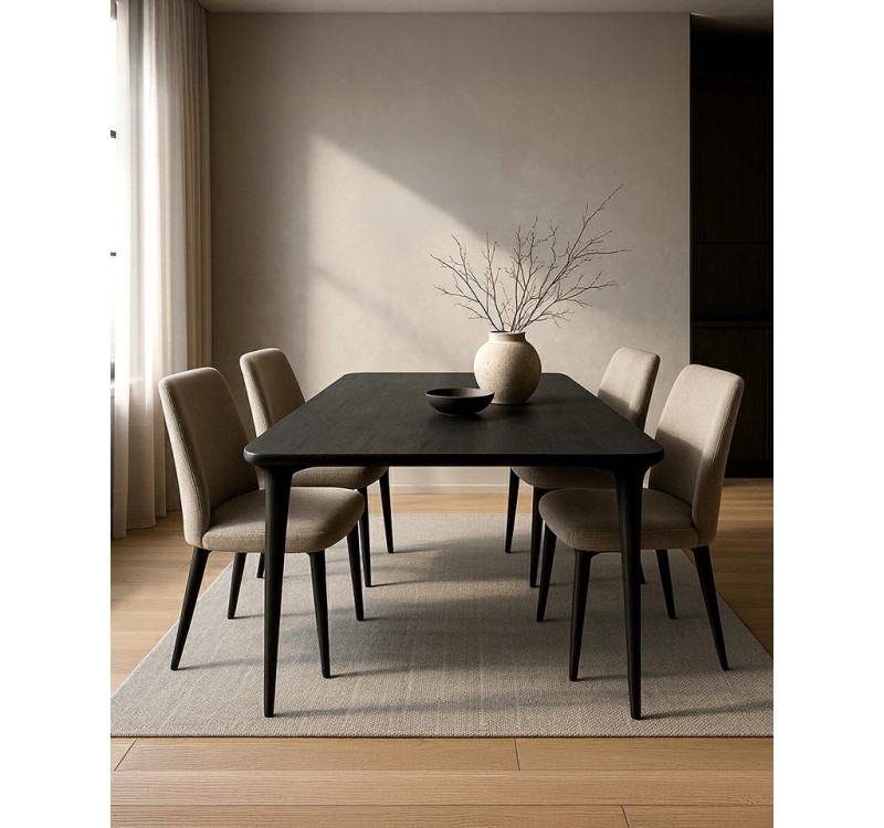 MaMaison stół jadalniany LAMINAR 200      czarny / drewno