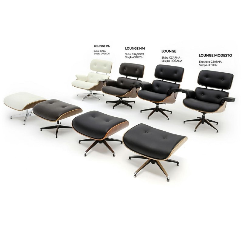 Fotel LOUNGE HM PREMIUM SZEROKI biały - orzech