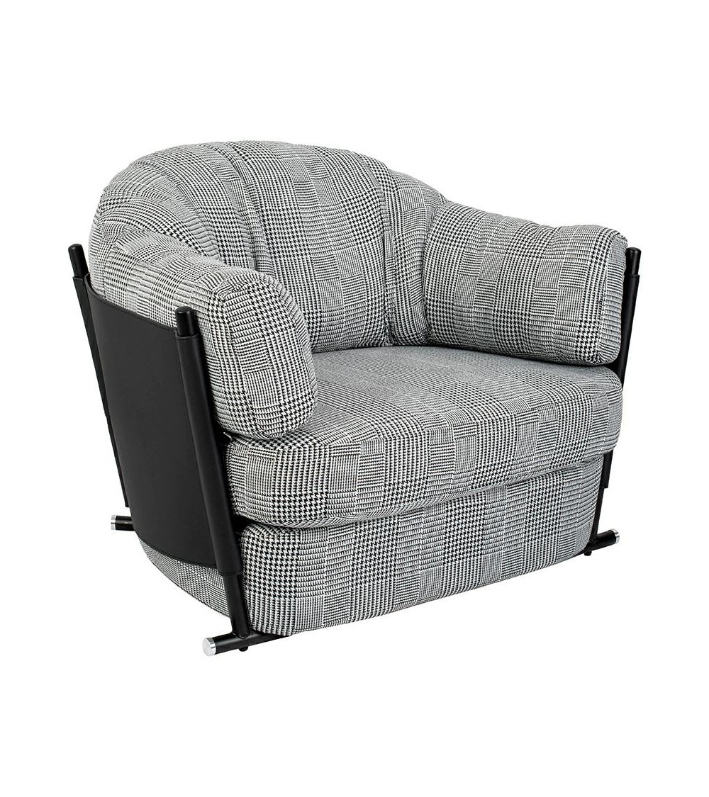 Fotel ROGER biało-czarna pepitka