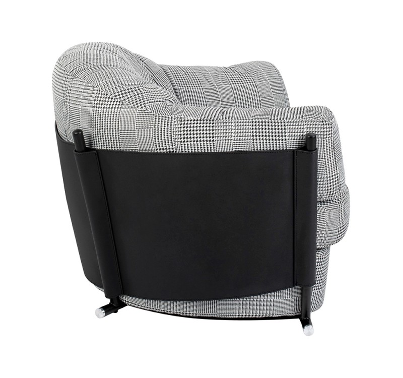 Fotel ROGER biało-czarna pepitka