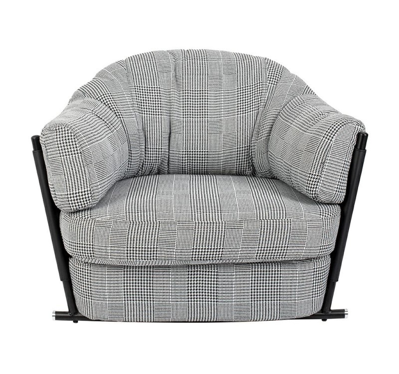 Fotel ROGER biało-czarna pepitka