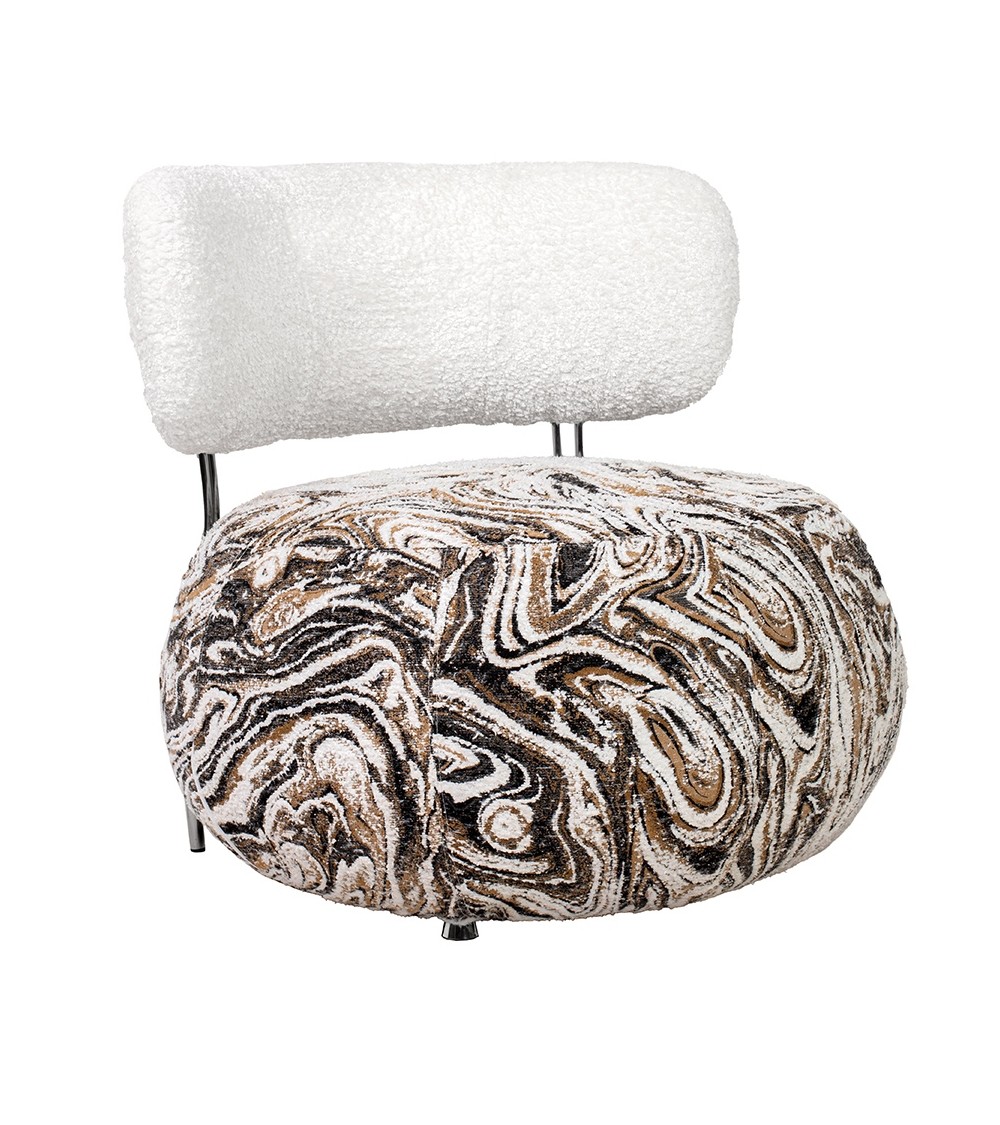 Fotel LOW TEDDY beżowy melanż