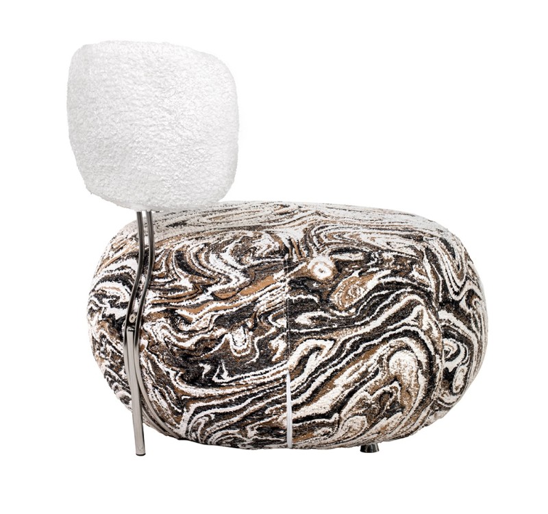 Fotel LOW TEDDY beżowy melanż