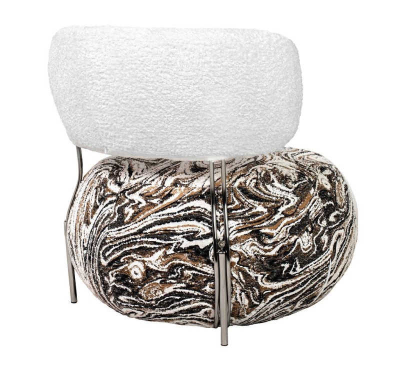 Fotel LOW TEDDY beżowy melanż