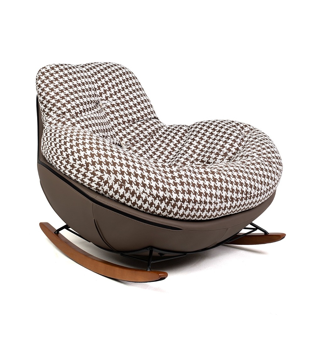 Fotel bujany FATTY brązowa pepitka