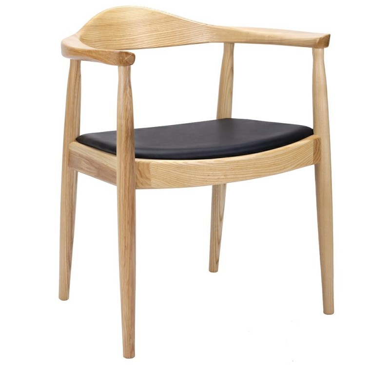 Krzesło KENNEDY naturalne - drewno jesion, ekoskóra