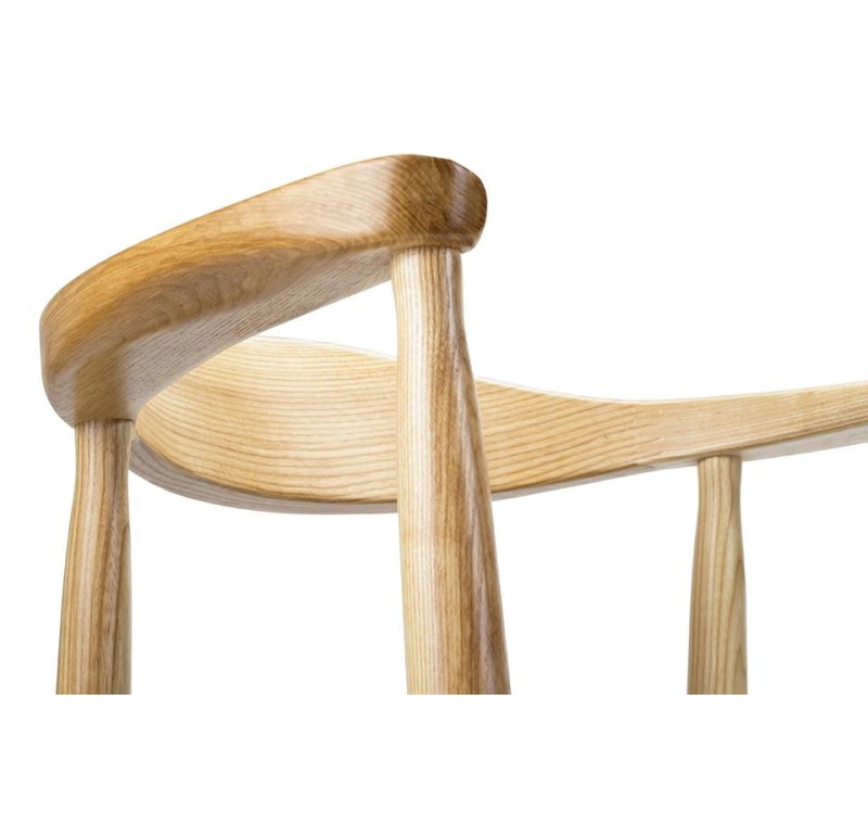 Krzesło KENNEDY naturalne - drewno jesion, ekoskóra