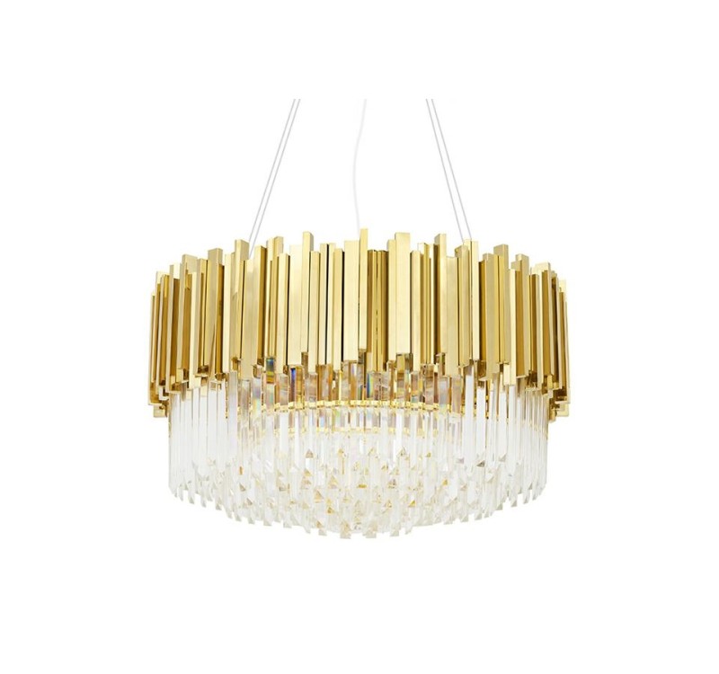 Lampa wisząca IMPERIAL GOLD 60 - stal, kryształ