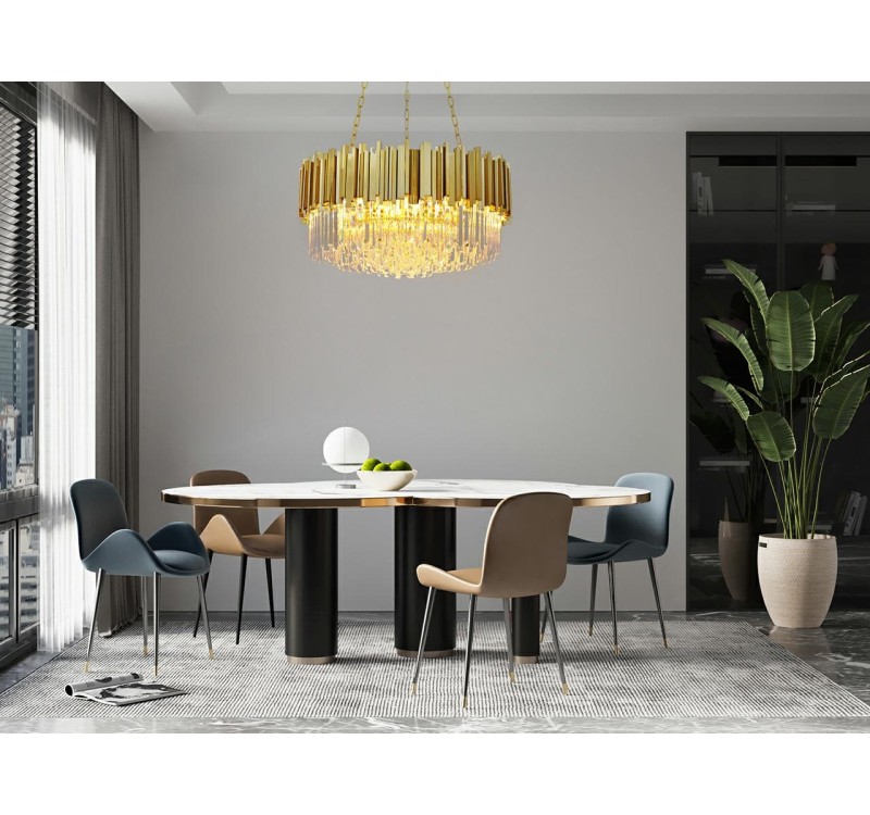 Lampa wisząca IMPERIAL GOLD 60 - stal, kryształ