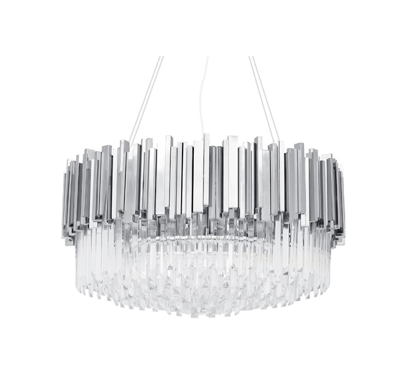 Lampa wisząca IMPERIAL SILVER 80 - stal, kryształ