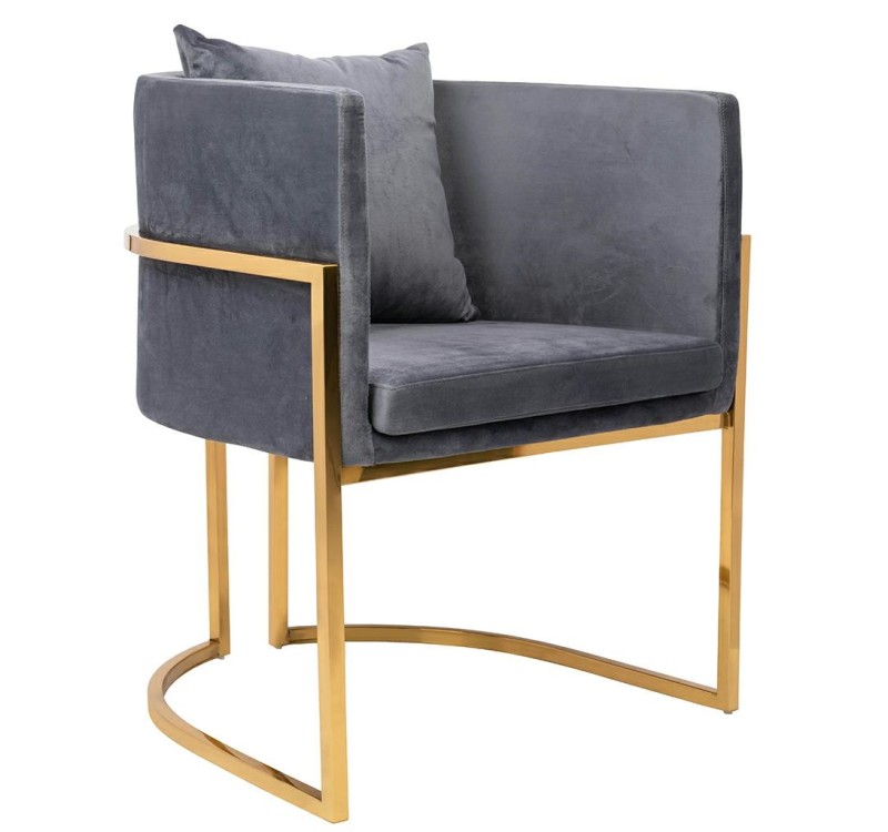 Fotel CHLOE VELVET ciemny szary