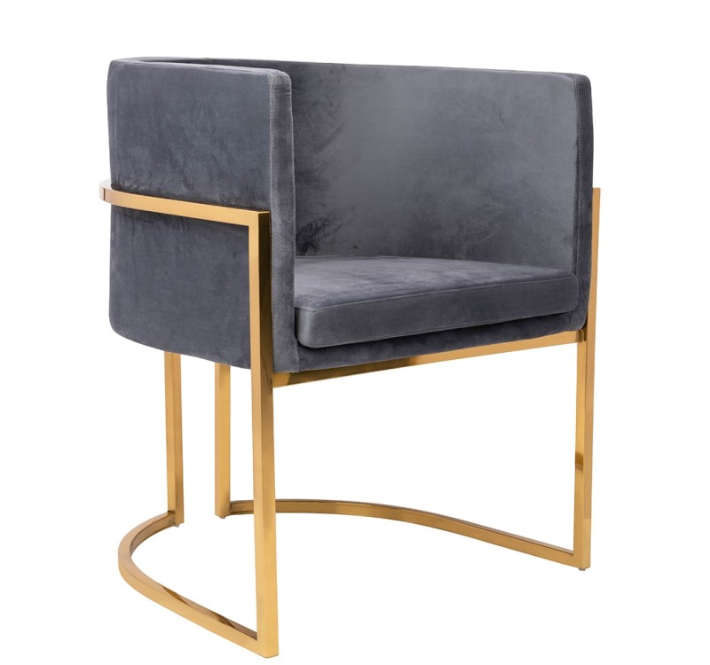 Fotel CHLOE VELVET ciemny szary