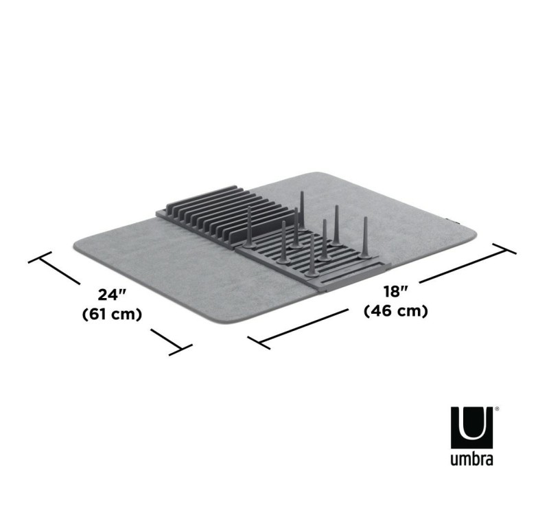 UMBRA suszarka do naczyń z matą UDRY jasno-szara