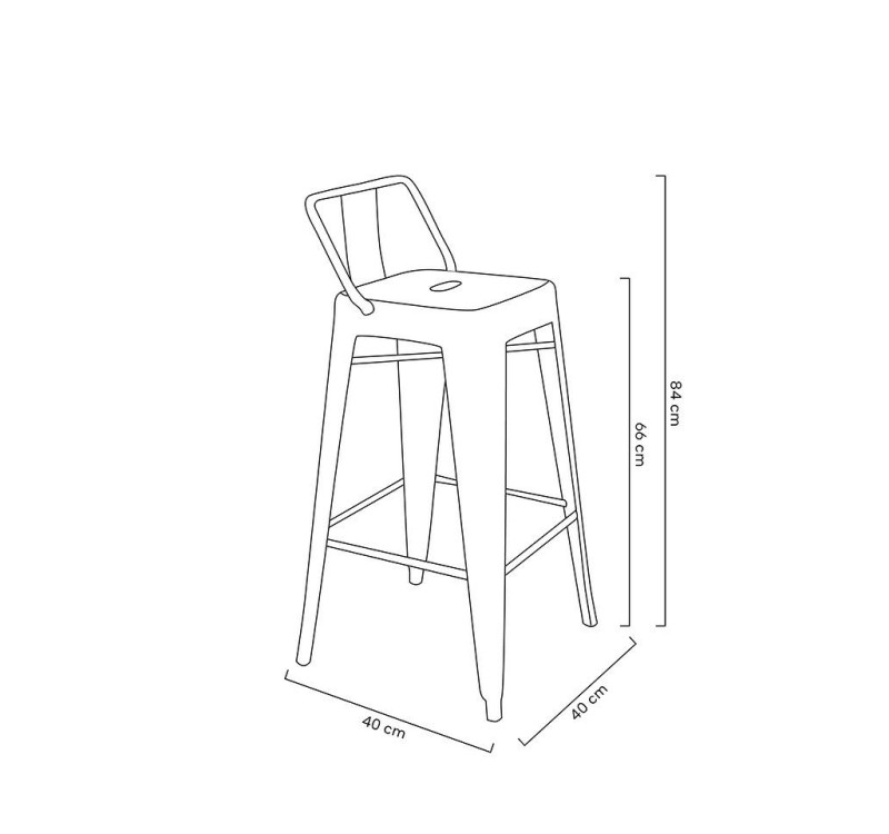 Krzesło barowe TOWER BACK 66 (Paris) czarne