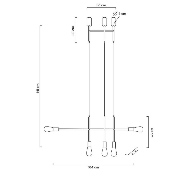 MOOSEE lampa wisząca RIVA 5 złota