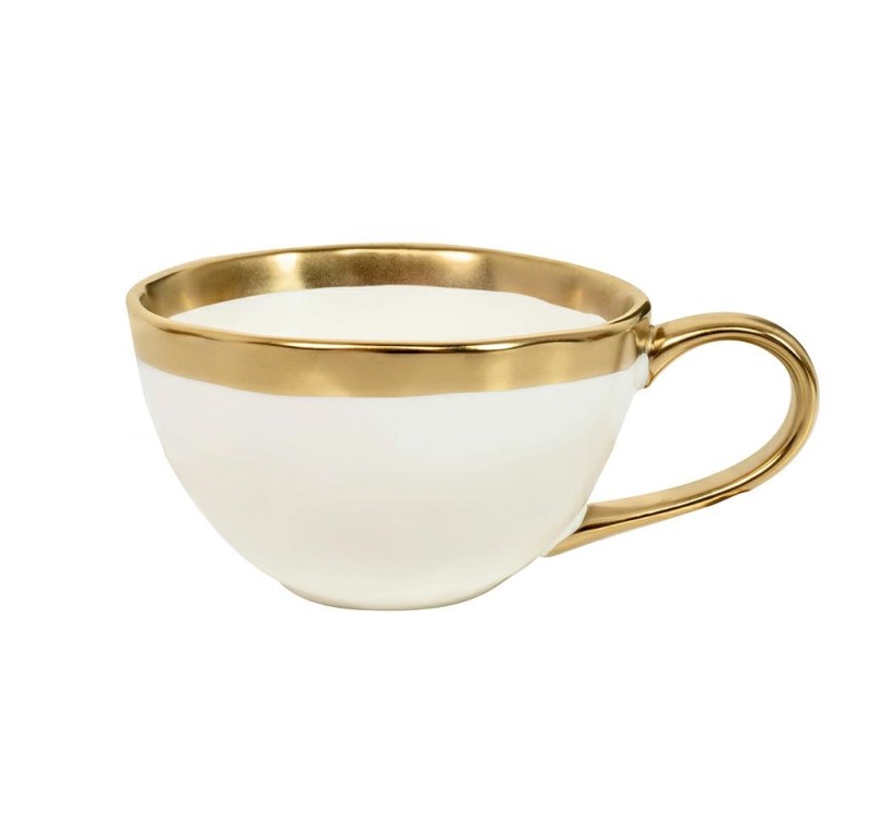 KARE filiżanka BELL  biało-złota