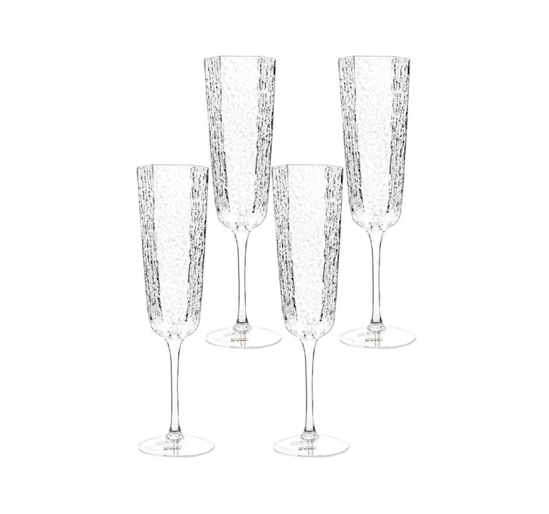 KARE komplet 4 kieliszków do szampana     CASCATA 250ml