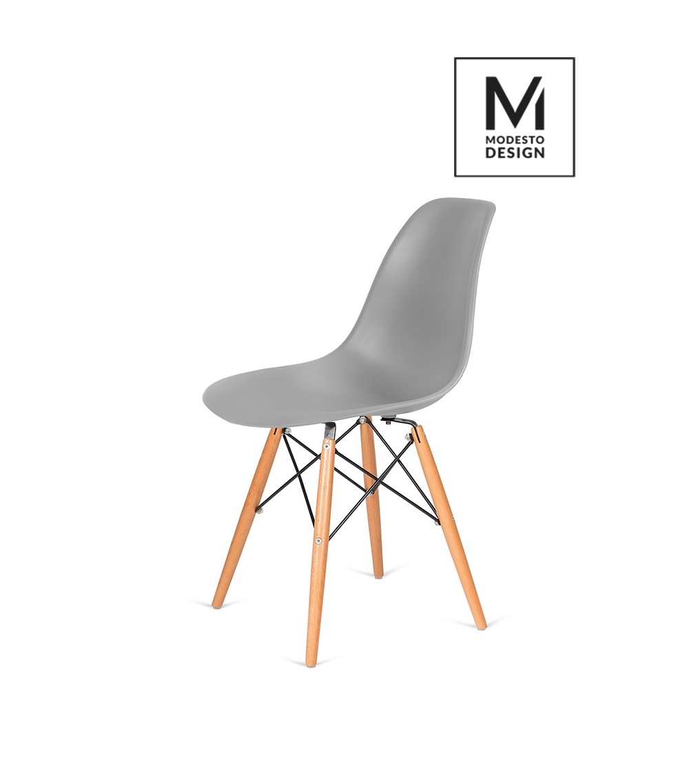 MODESTO krzesło DSW szare - podstawa bukowa