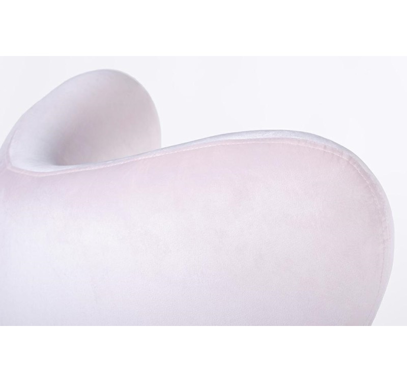 Fotel EGG SZEROKI VELVET jasny róż.30 - welur, podstawa stal