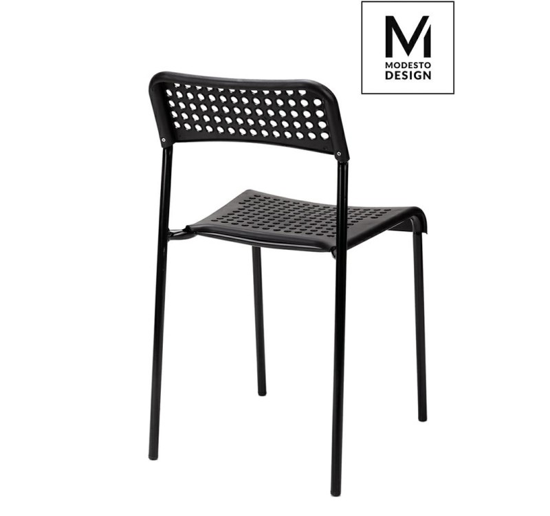 MODESTO krzesło DAVIS czarne - polipropylen, metal