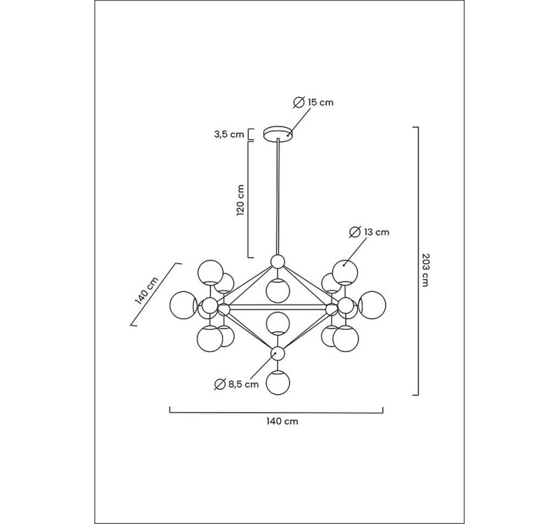 MOOSEE lampa wisząca ASTRIFERO 15 czarna