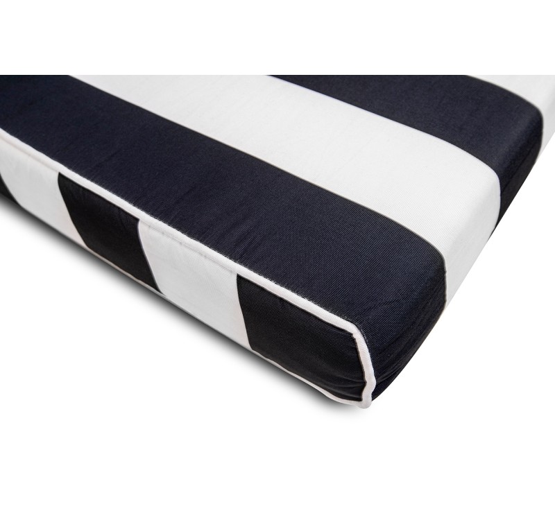 Zestaw ogrodowy AZURE leżak z materacem  i poduszką biało-czarny