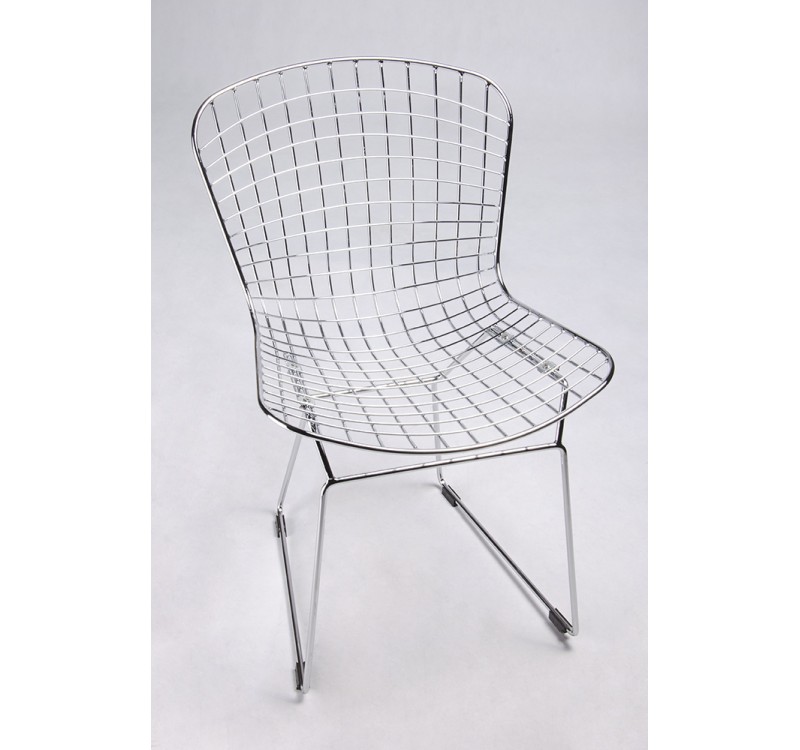 Krzesło NET SOFT chrom - czarna poduszka, metal