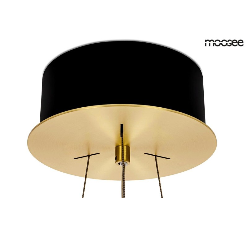 MOOSEE lampa wisząca SATURNUS 47 DUO złota - LED, kryształ, stal szczotkowana