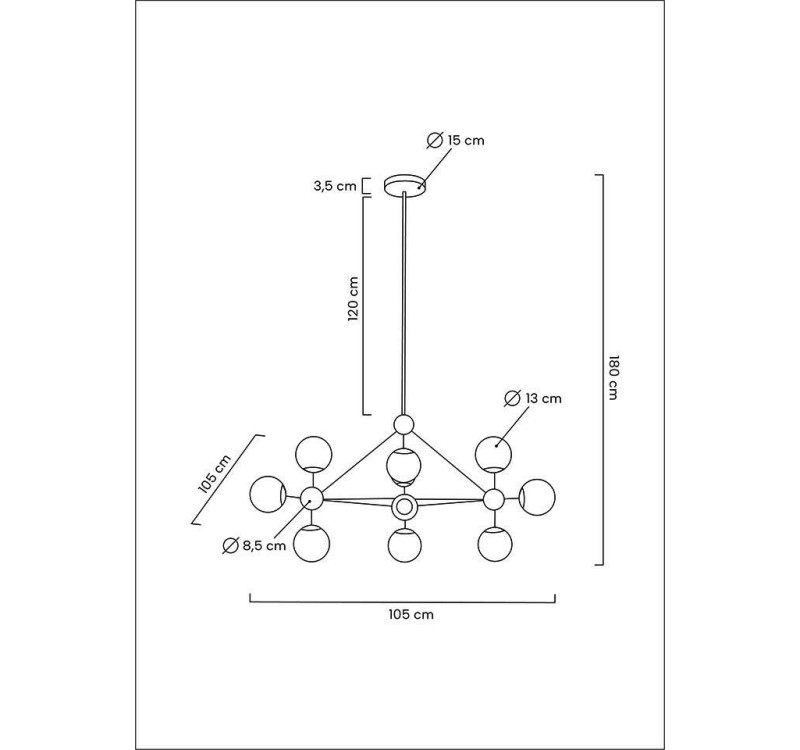 MOOSEE lampa wisząca ASTRIFERO 10 złota / bursztynowa