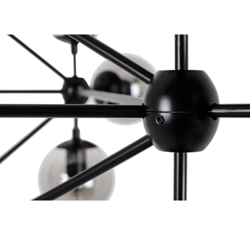 Lampa wisząca PLANETARIO 15 czarna - klosze dymione