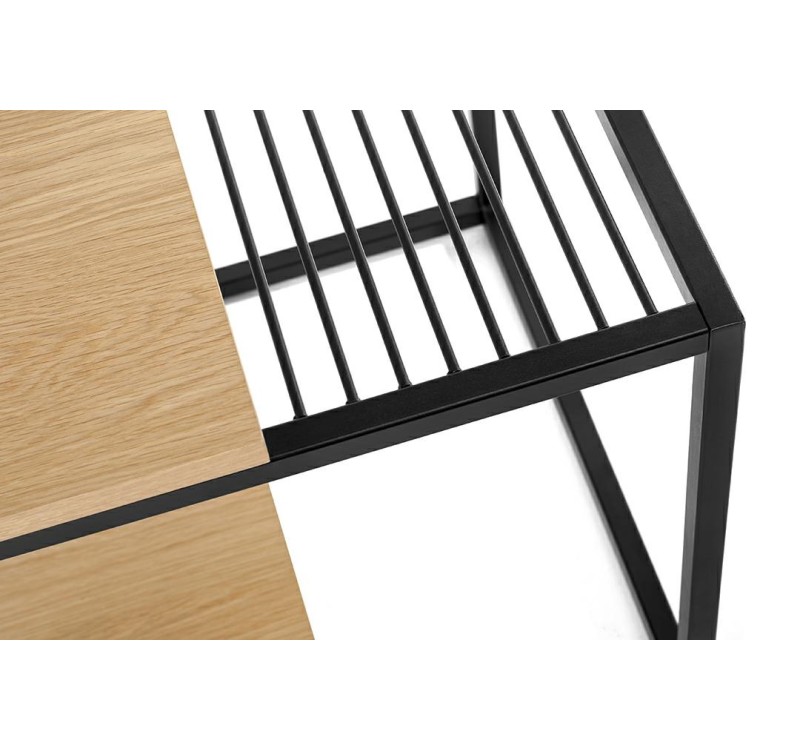 Stolik GALLER dąb - gazetnik, MDF, metal