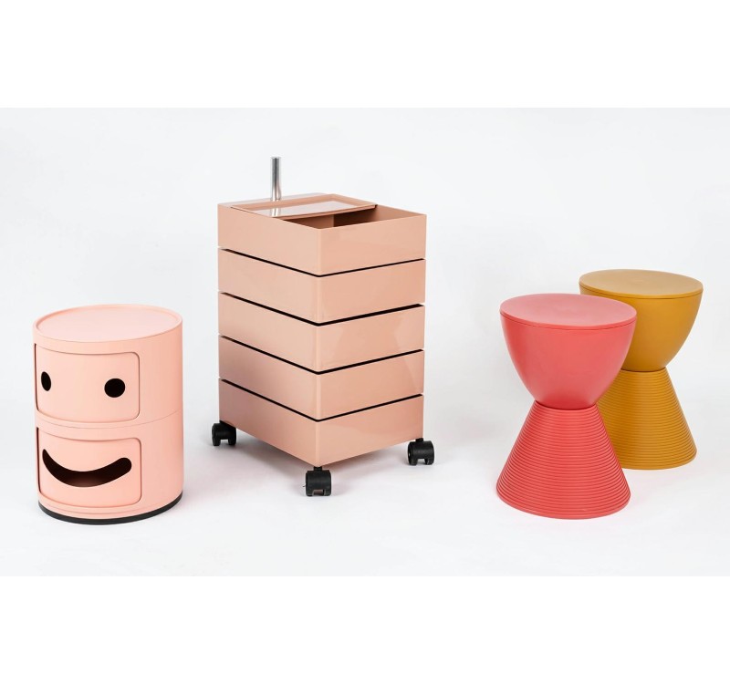 Stołek TAMBURO pastelowy imbir  - polipropylen