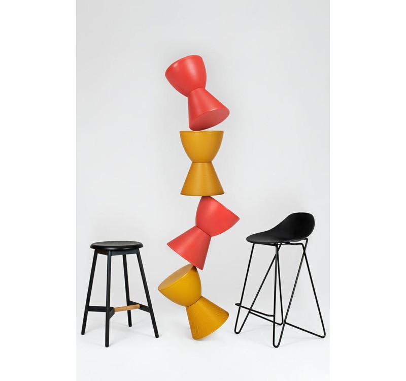 Stołek TAMBURO pastelowy imbir  - polipropylen