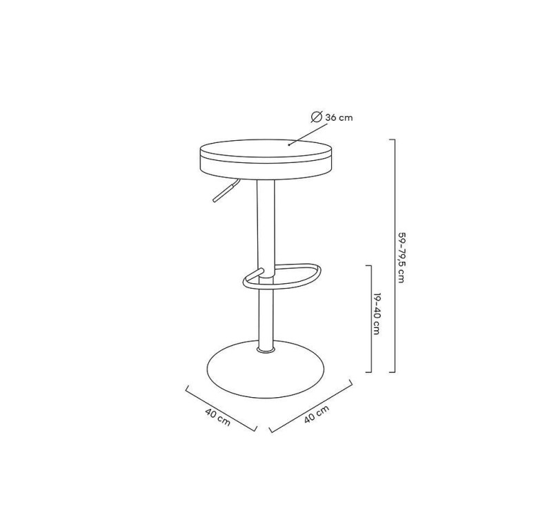 Krzesło barowe VOLT regulowane czarne / ciemny wiąz