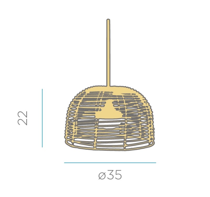 NEW GARDEN lampa wisząca BOSSA 20 HANG IN&OUT BATTERY