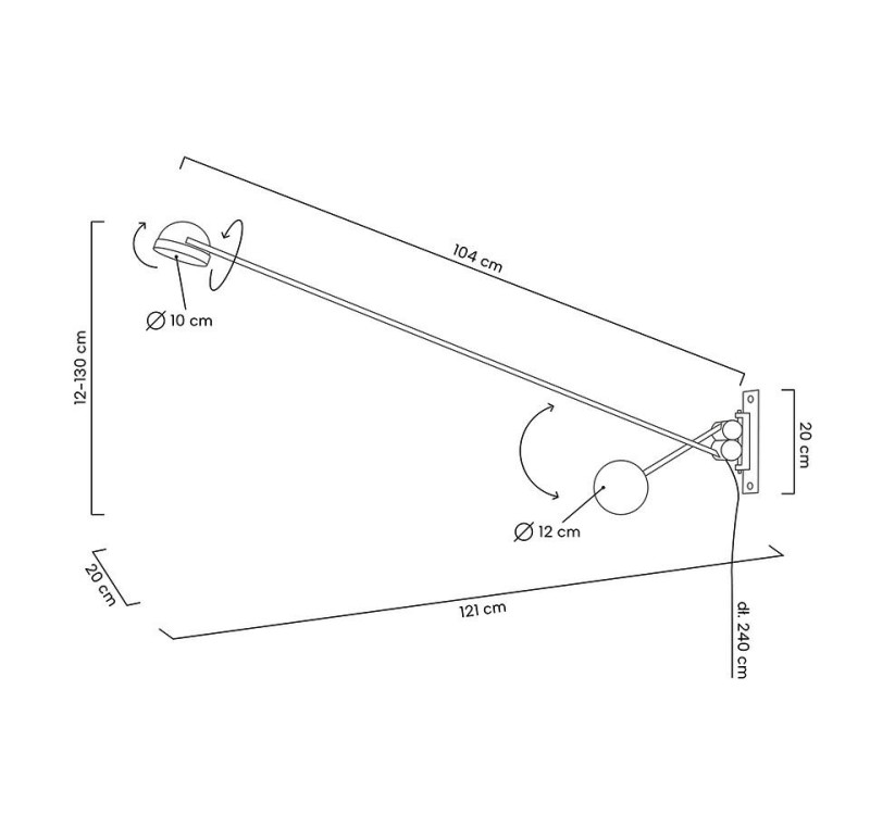 MOOSEE lampa ścienna GEAR czarna