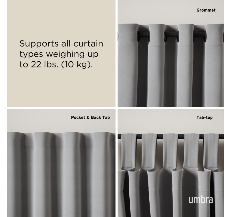 UMBRA karnisz LOOP 1 107 - 305 cm czarny