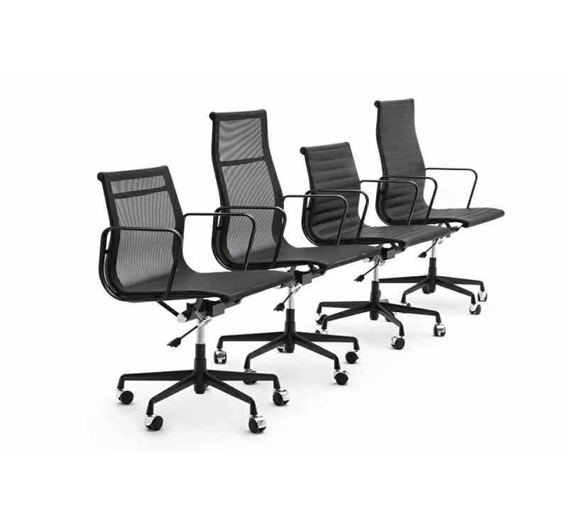 Fotel biurowy BODY PRESTIGE PLUS czarny  - skóra naturalna, aluminium