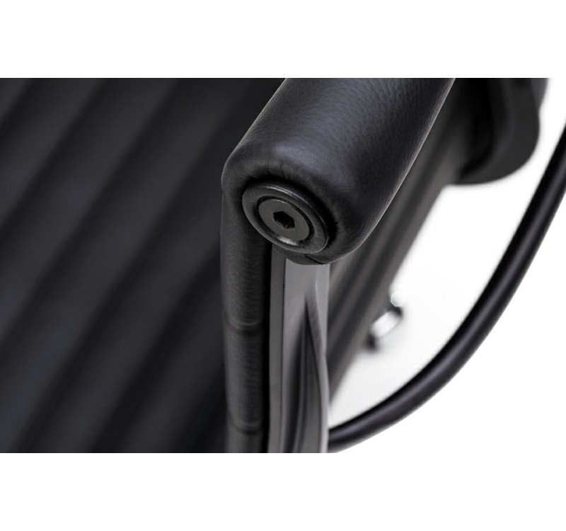 Fotel biurowy BODY PRESTIGE PLUS czarny  - skóra naturalna, aluminium