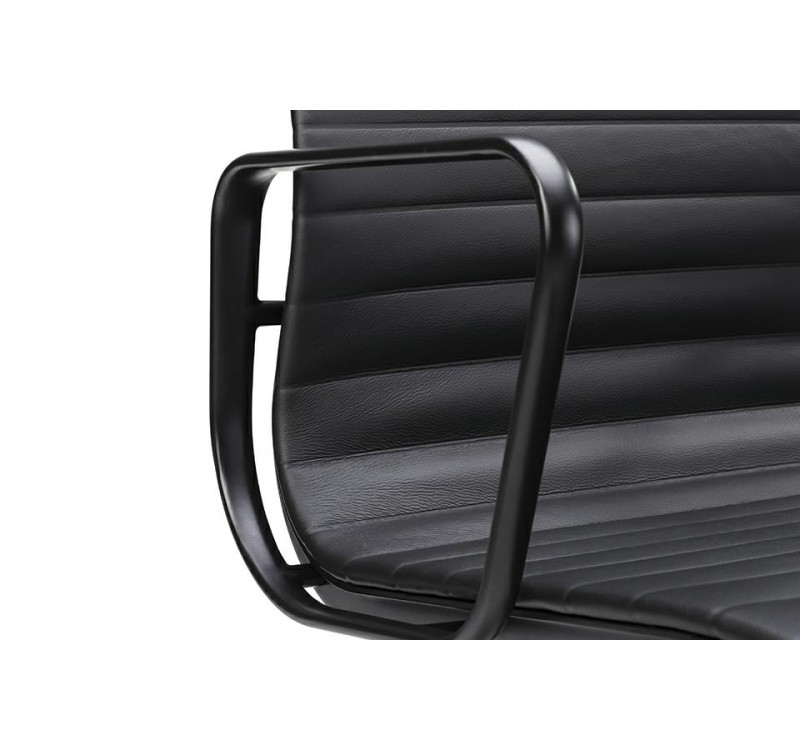 Fotel biurowy BODY PRESTIGE PLUS czarny  - skóra naturalna, aluminium