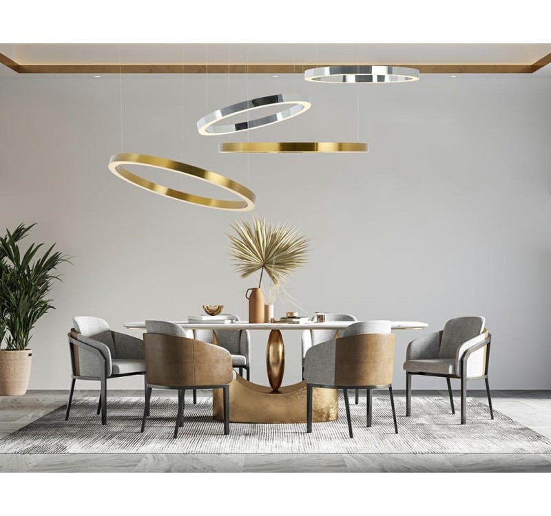 Lampa wisząca RING 60 srebrna - LED, stal polerowana