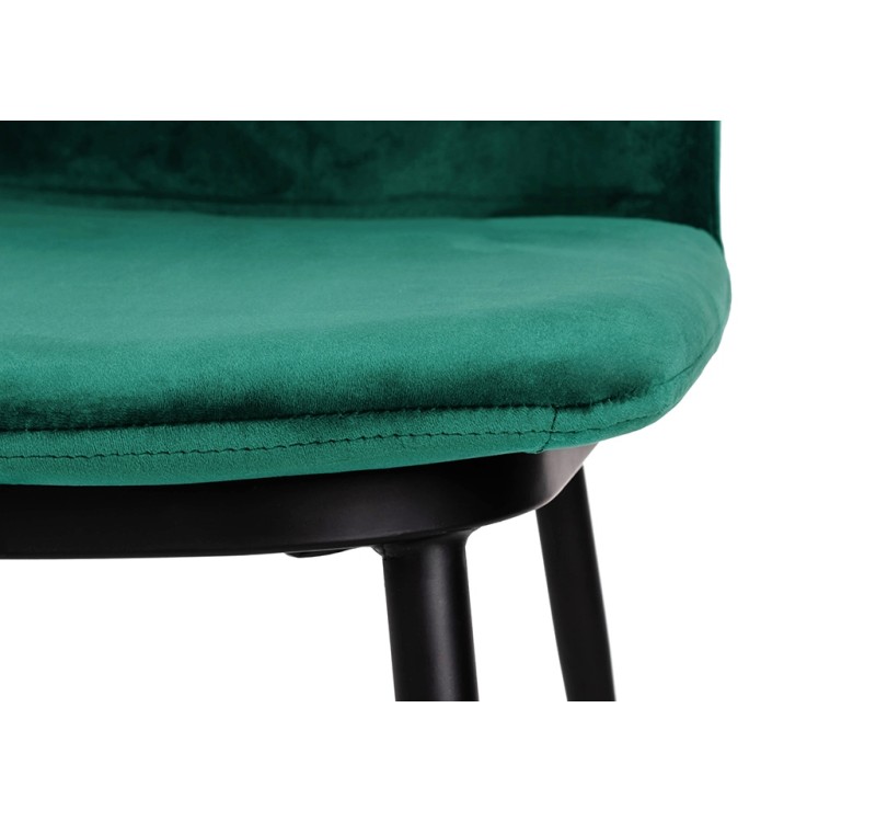 Krzesło barowe DIEGO 65 zielone - welur, podstawa czarno złota