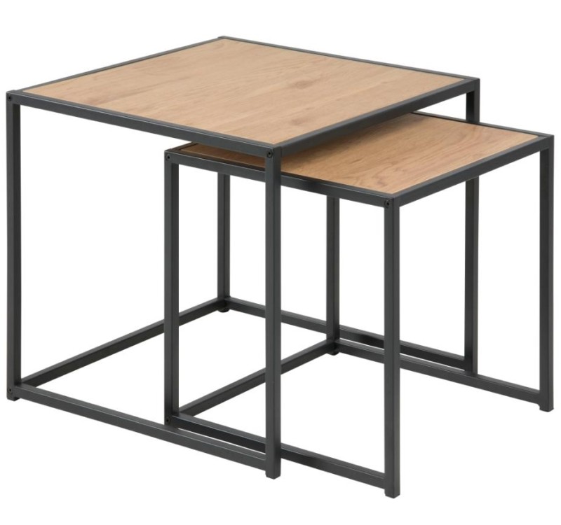 ACTONA zestaw stolików SEAFORD dąb - MDF, metal