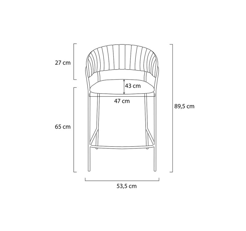 Krzesło barowe MARGO 65 ciemny zielony - welur, podstawa złota