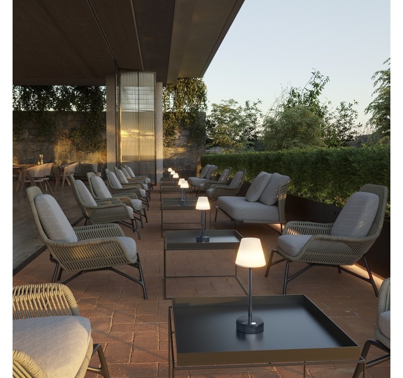 NEW GARDEN lampa stołowa LOLA SLIM 30 BATTERY brass