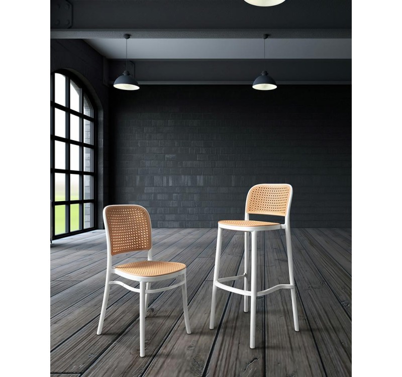 Krzesło barowe WICKY białe