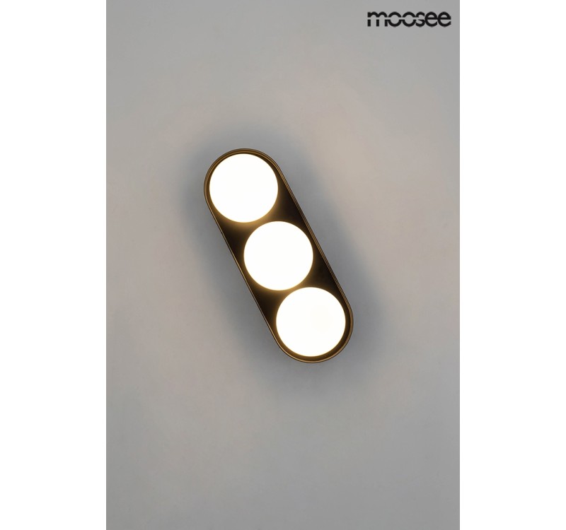 MOOSEE lampa ścienna DROPS 3 czarna